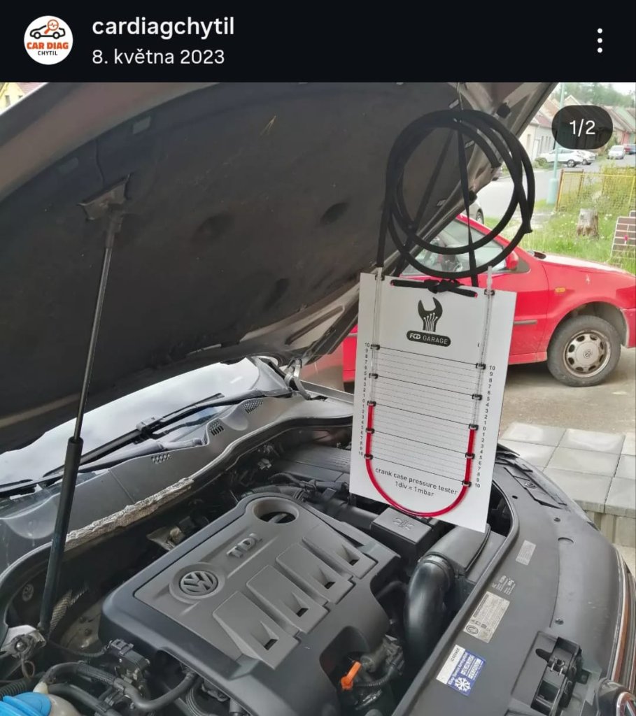 Měření tlaku klikové skříně – crank case pressure tester